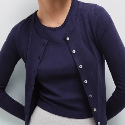 Organic Pointelle Cardigan | MATE The Label