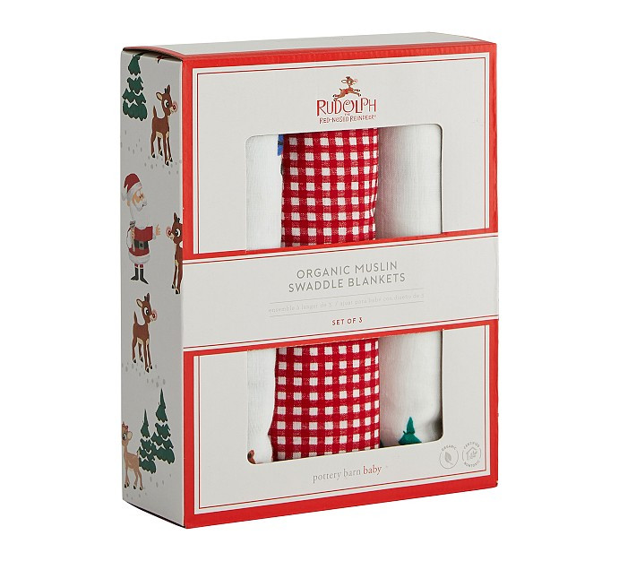 Rudolph® Organic Muslin Swaddle Set | Pottery Barn Kids | Pottery Barn Kids
