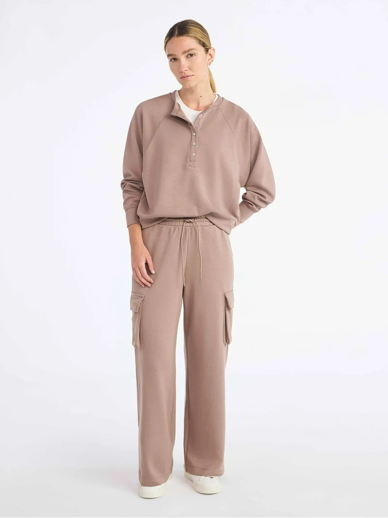 Scoop Women’s New Scubaknit Raglan Henley Top, Sizes XS-XXL | Walmart (US)