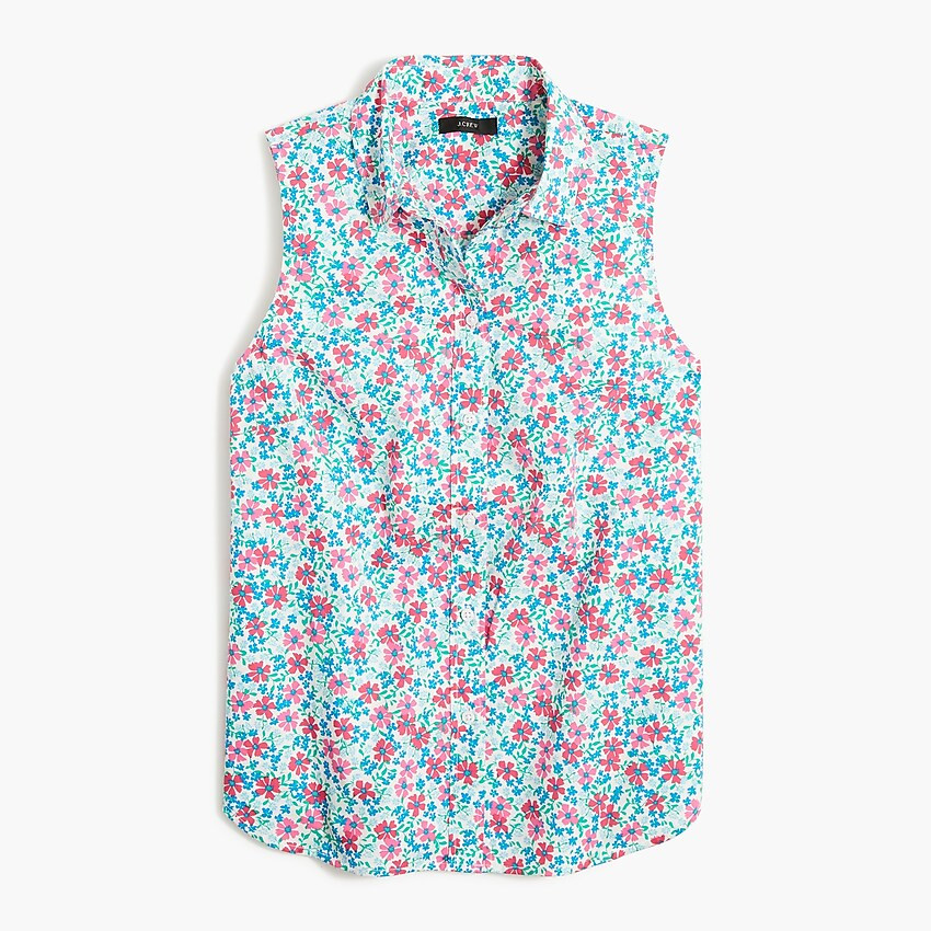 Sleeveless cotton poplin shirt in signature fit | J.Crew Factory