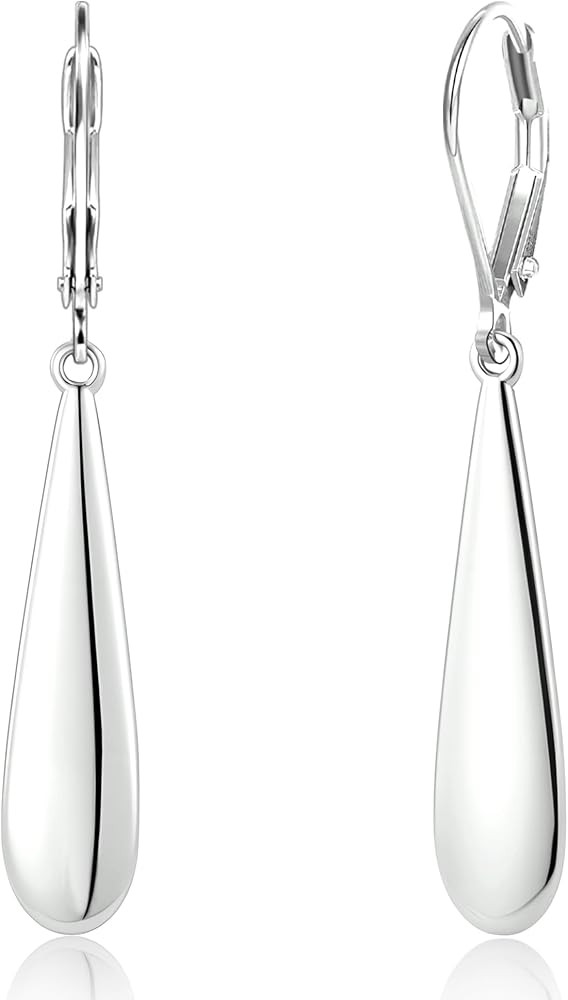 925 Sterling Silver Long Teardrop Dangle Earrings for Women Hypoallergenic Drop Leverback Earring... | Amazon (US)