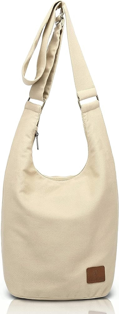 Hippie Crossbody Bag Top Zip Large Size Canvas Sling Bag Jacquard cloth Handmade Bags | Amazon (US)