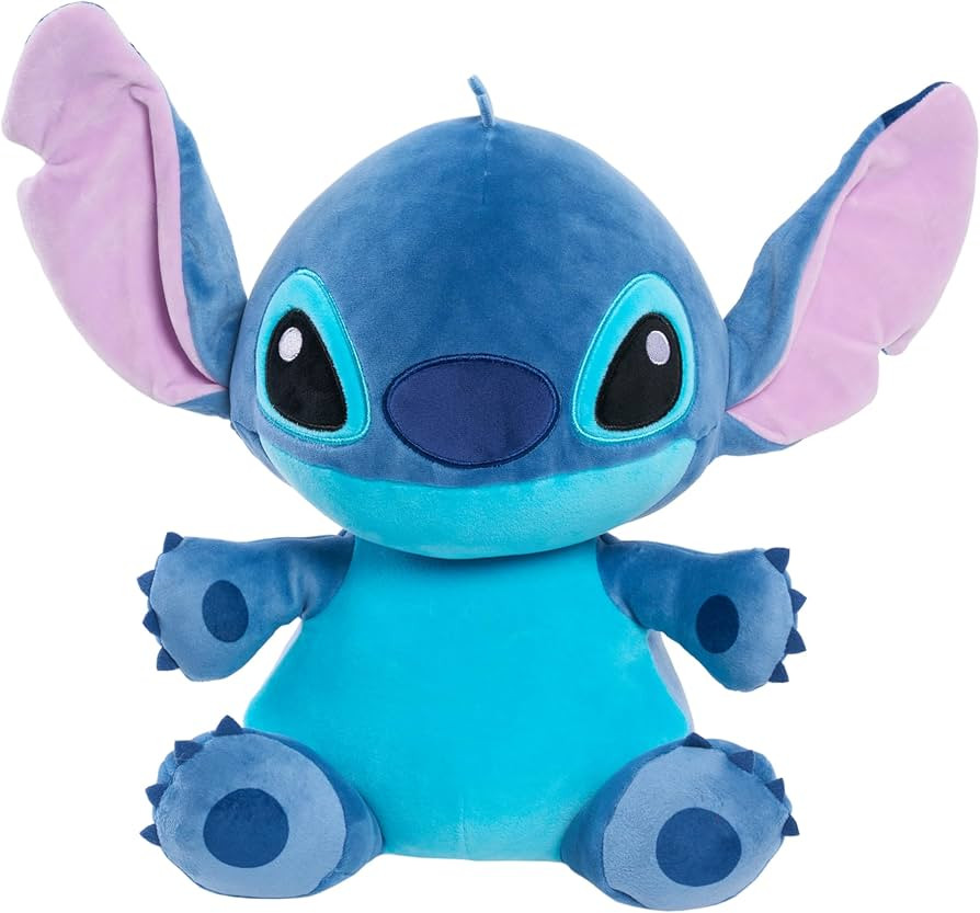 Disney Classics 14-inch Large Stitch Comfort Weighted Plush Stuffed Animal, Blue, Alien | Amazon (US)
