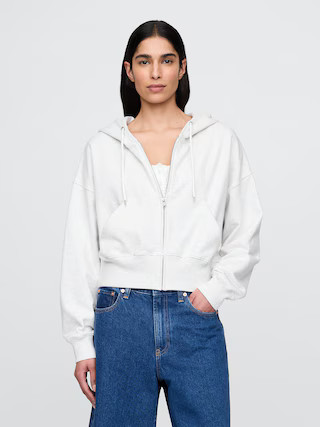 Heavyweight French Terry Oversized Zip Wedge Hoodie | Gap (US)