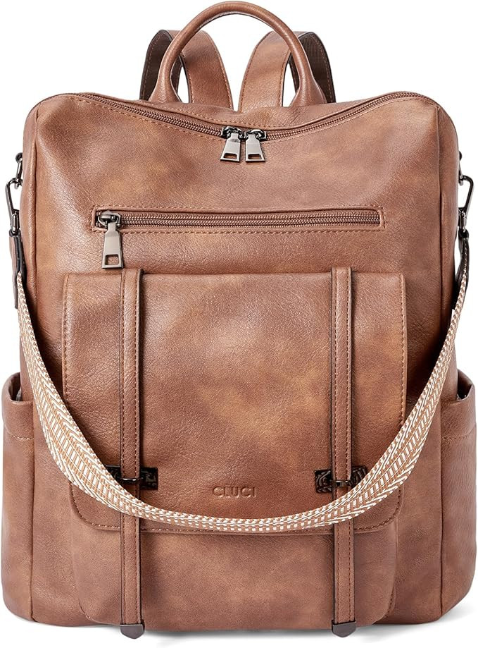 CLUCI Backpack Purse for Women Leather Backpack Large Travel Fashion Convertible Designer Work La... | Amazon (US)