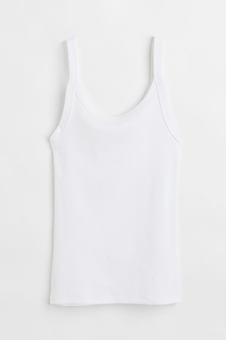 H & M - Cotton Tank Top - White | H&M (US + CA)