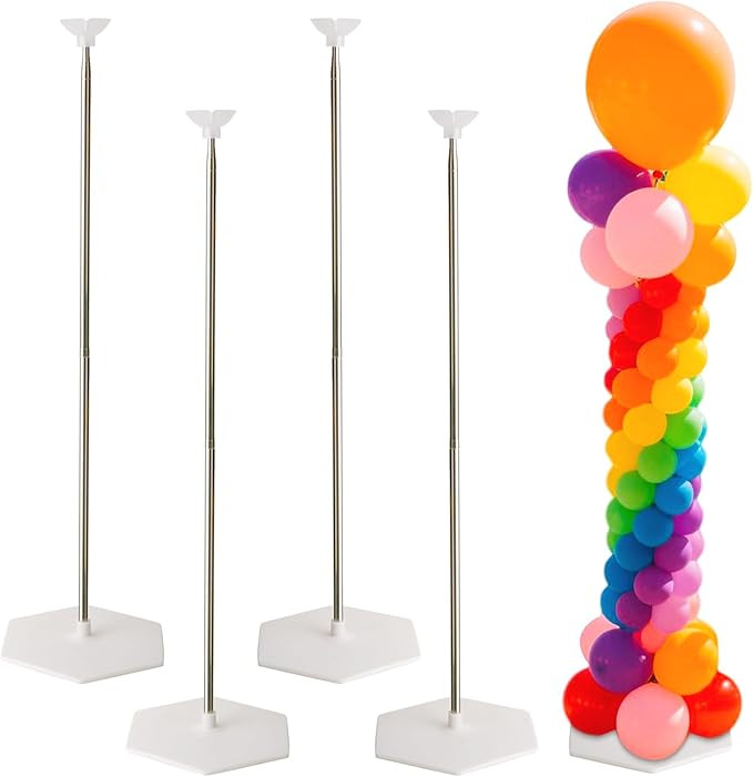 Balloon Stand Set of 4, Reusable Metal Balloon Column Stand Kits, 7FT Adjustable Telescopin for F... | Amazon (US)