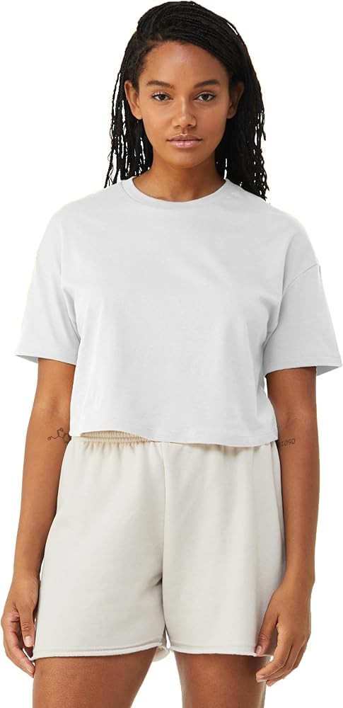 Emmalise Women's Loose Fit Crop Top Tee Short Sleeves T-Shirt | Amazon (US)