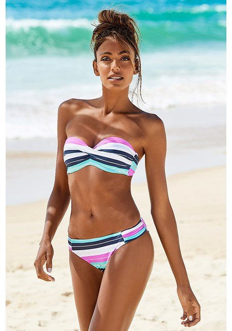 striped bandeau bikini top | Lascana
