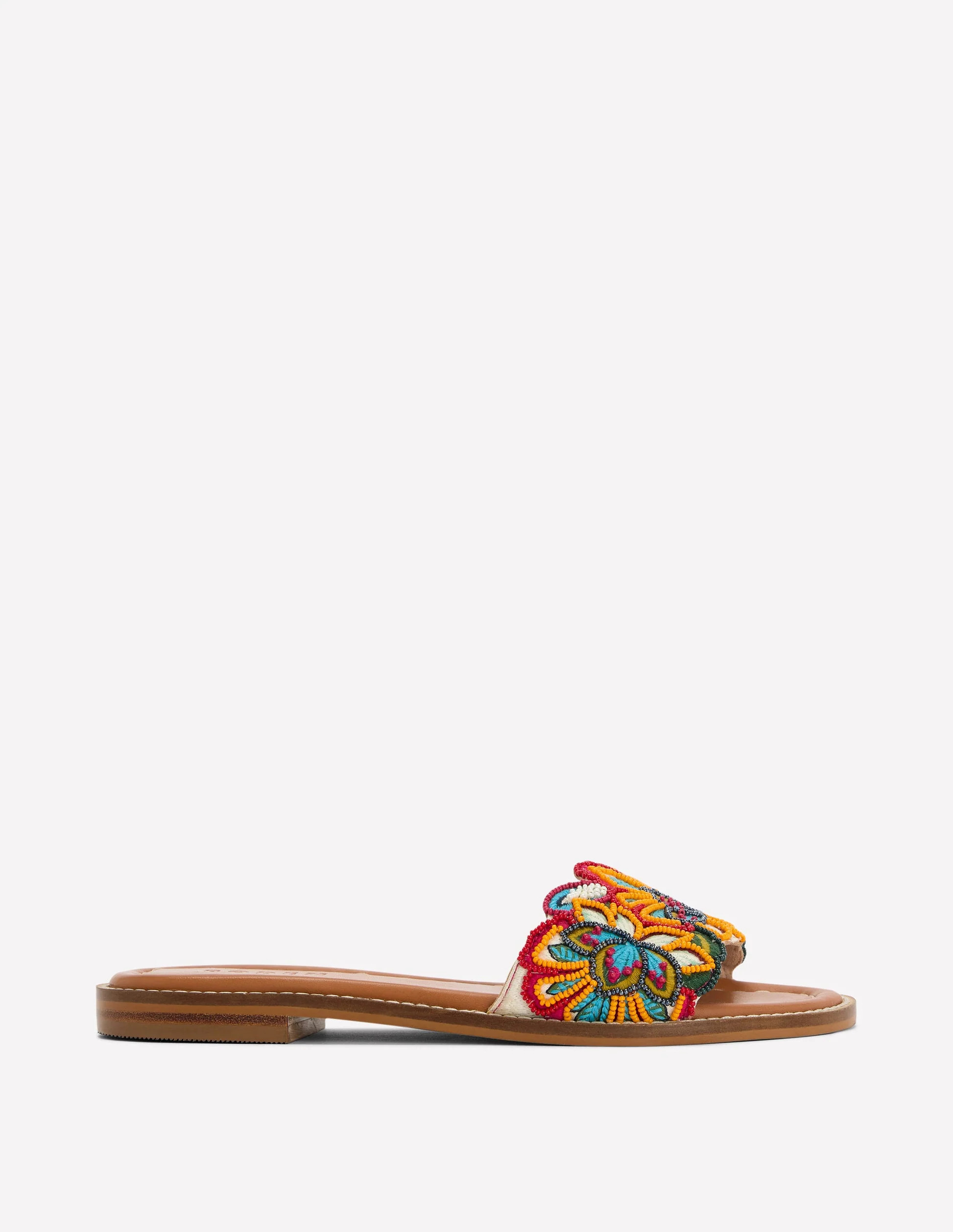 Beaded Flower Flat Sandal-Floral Multi Embroidery | Boden (US)