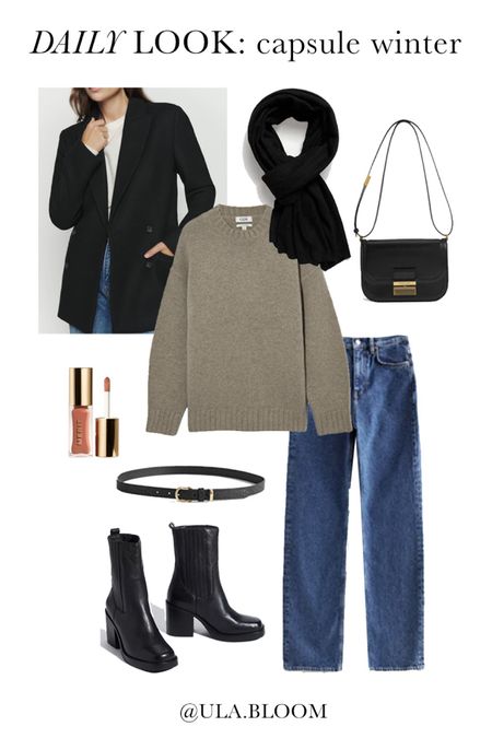 Winter capsule wardrobe essentials🤍 You can’t go wrong with a cashmere sweater, blazer and jeans! Minimalist chic 
#sustainablestyle #capsulewardrobe #minimalist #chic #frenchwardrobe #parisianchic 

#LTKunder100 #LTKSeasonal #LTKfit