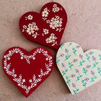 Handpainted Wood Hearts, Heart Decor, Hand Painted Valentine's Day Wall Art, Red & Pink Valentines Gift, Tiered Tray | Etsy (US)