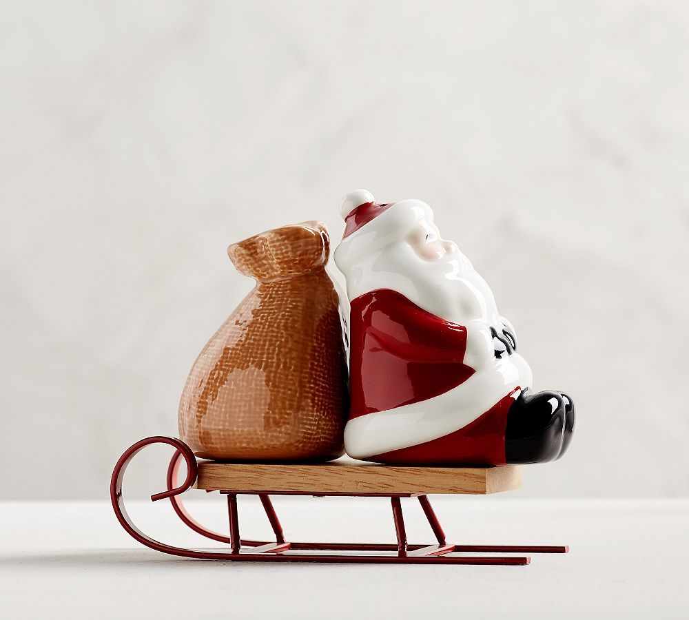 Santa's Sled Salt & Pepper Shakers | Pottery Barn (US)
