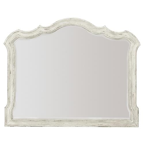 Maurene French Country White Wood Beveled Wall Mirror | Kathy Kuo Home