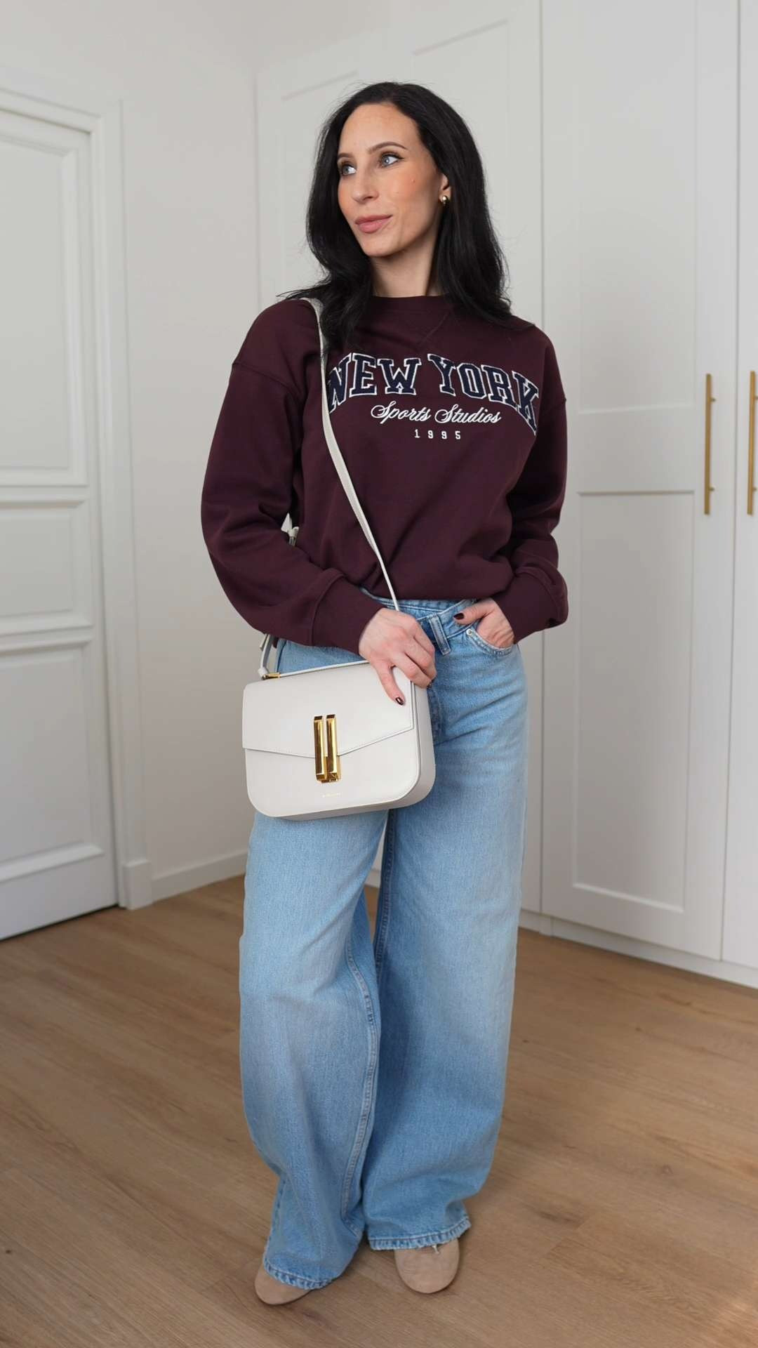 Autumn outfit idea. Burgundy comfy look. Zara jeans 

 #LTKeurope #LTKwinter #LTKautumn