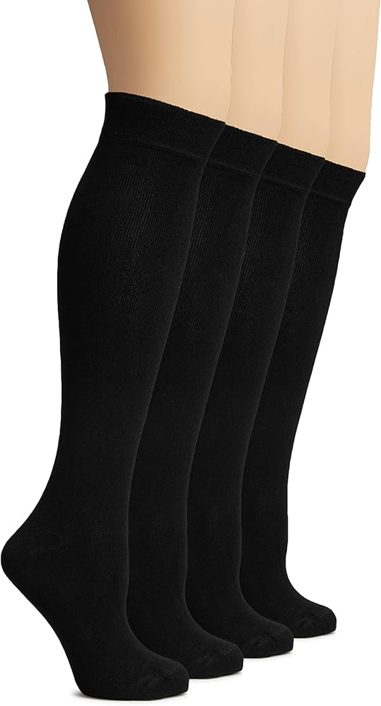Hugh Ugoli Women's Bamboo Knee High Socks | Comfort Seam Long Dress Socks, Soft & Lightweight | S... | Amazon (US)