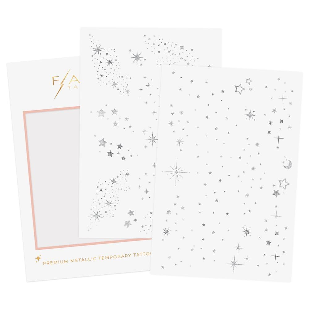 Flash Tattoos Fairy Dust Metallic Temporary tattoos-2 sheet mini pack | Includes over 23 premium ... | Amazon (US)