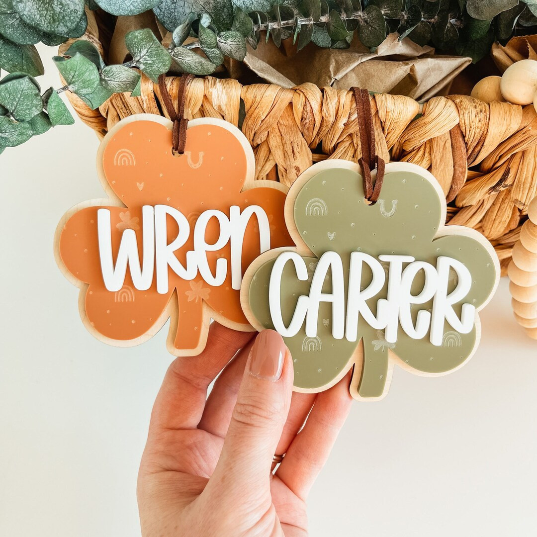 St. Patrick's Day Basket Tag, Personalized St. Patrick's Day Name Tag, Custom Basket Tag, Acrylic... | Etsy (US)