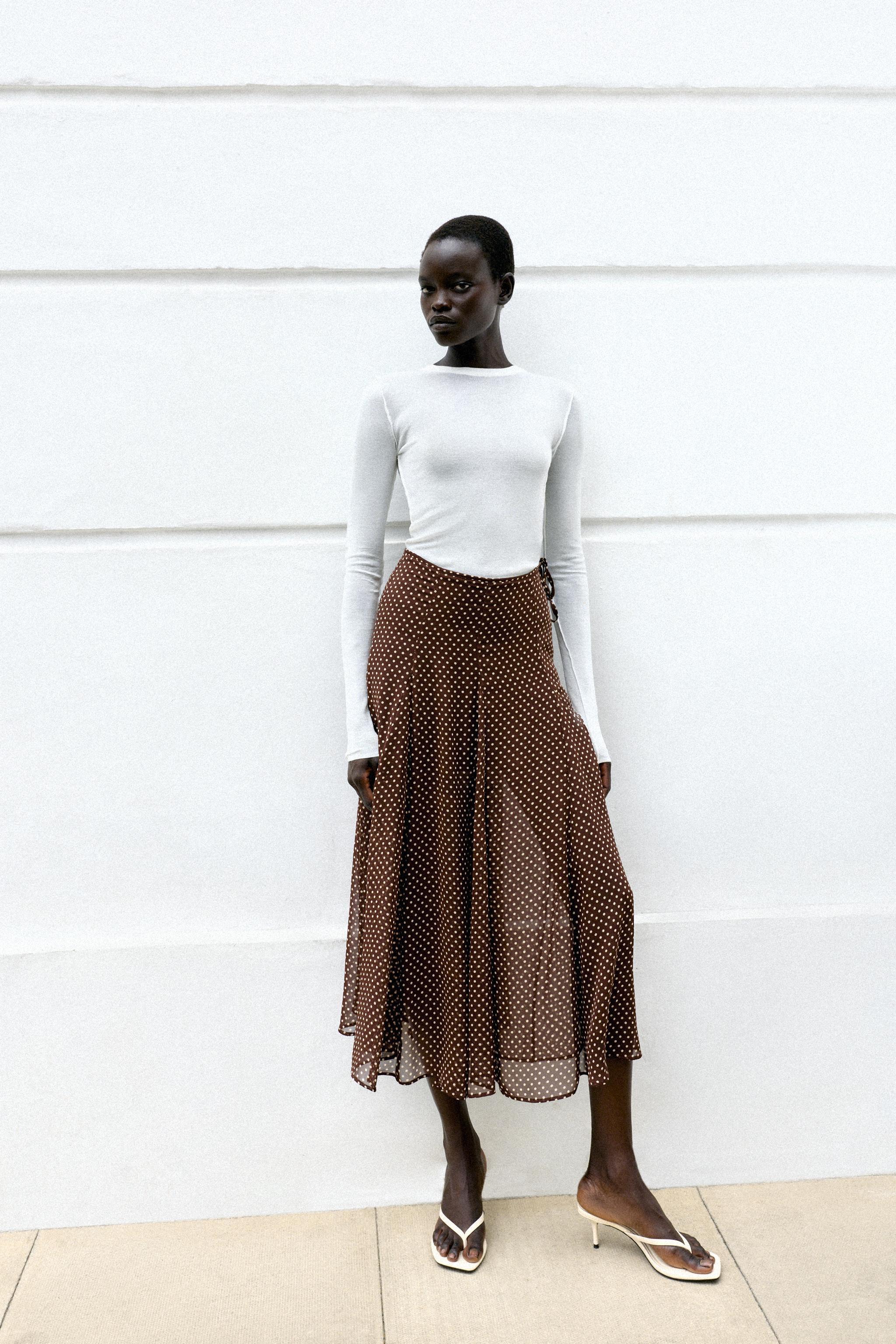 POLKA DOT MIDI SKIRT | Zara US