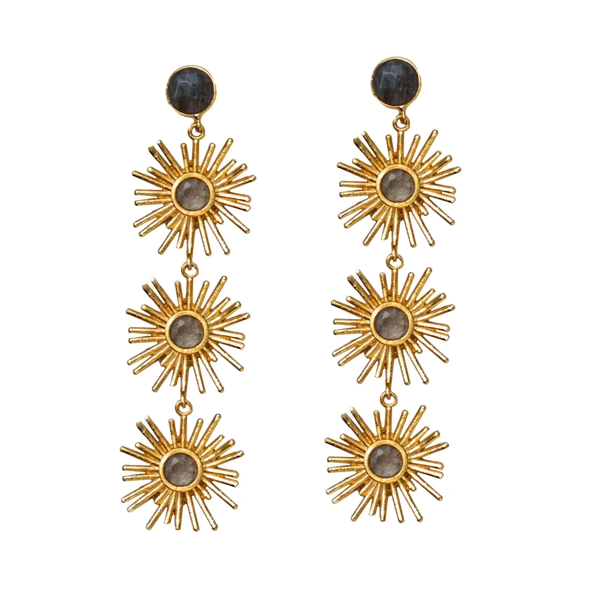 Falling Star Statement Earrings - Labradorite | Christina Greene LLC