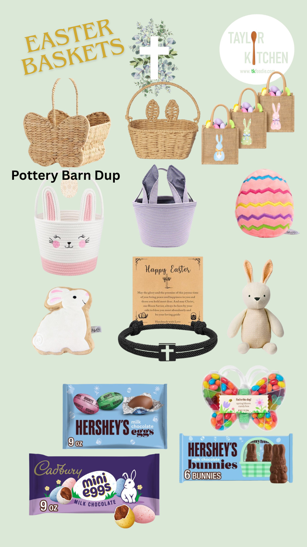 I've found the cutest #Easter 🐣 baskets including a perfect dup that goes for $50 at Pottery Barn.  Fill them up with adorable plushies, a beautiful leather cross bracelet and of course candy.
Cadbury eggs anyone? 🥰 

 #LTKSeasonal #LTKKids
