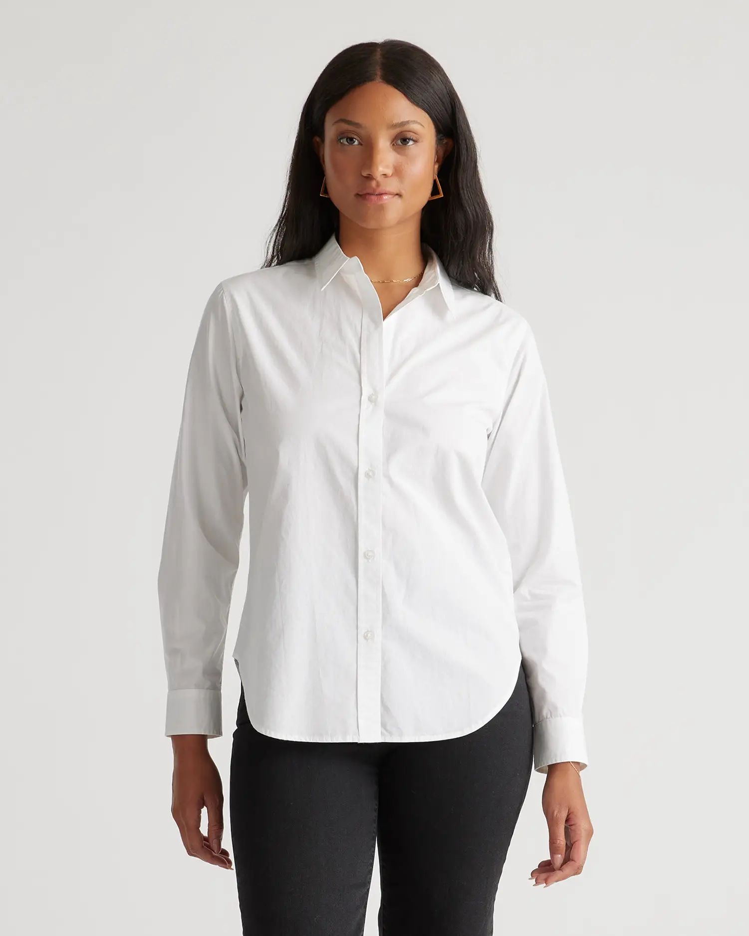 100% Organic Cotton Poplin Long Sleeve Shirt | Quince