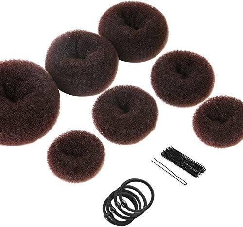 Donut Hair Bun Maker 7 Pieces, Teenitor Ring Style Bun Maker Set with Hair Bun Makers (1 extra-la... | Amazon (US)