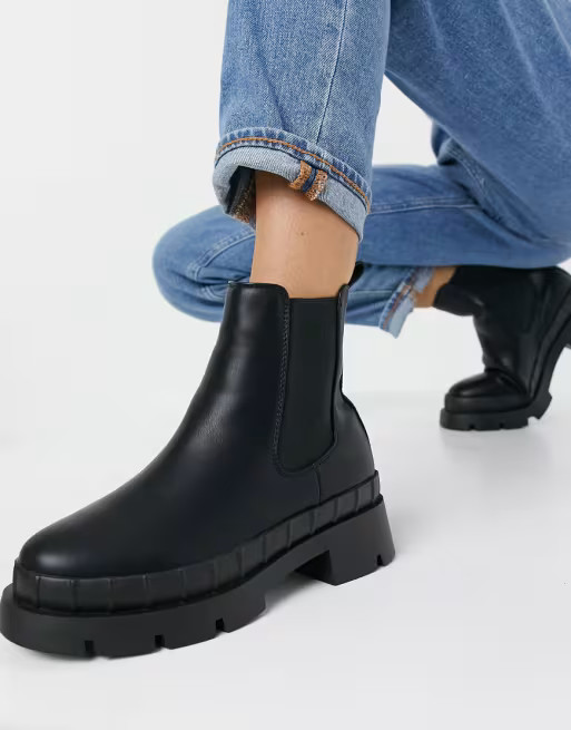 RAID Wide Fit Turner chunky chelsea boot in black | ASOS (Global)