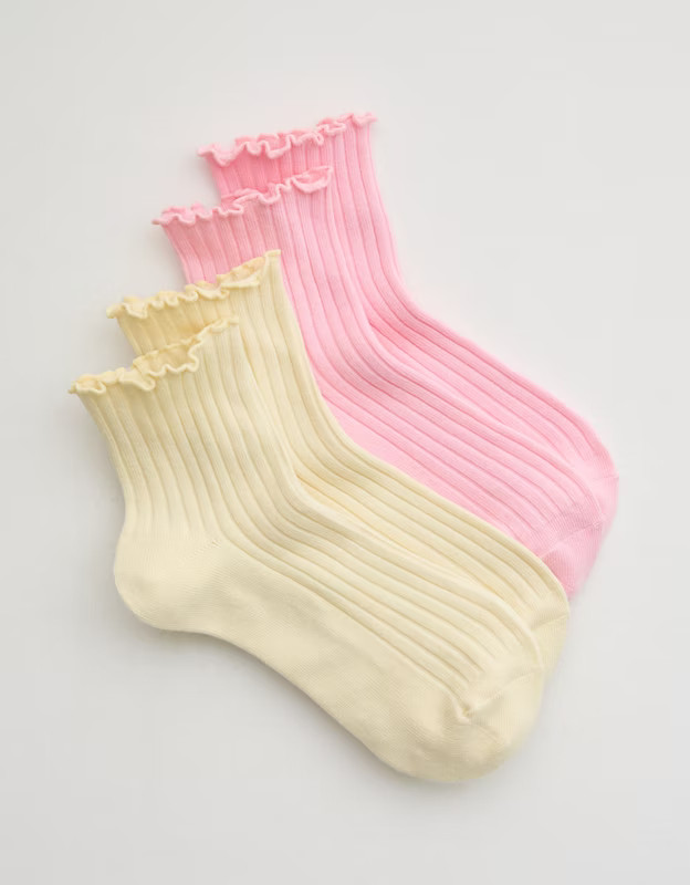 Aerie Letuce Edge Quarter Sock 2-Pack | Aerie