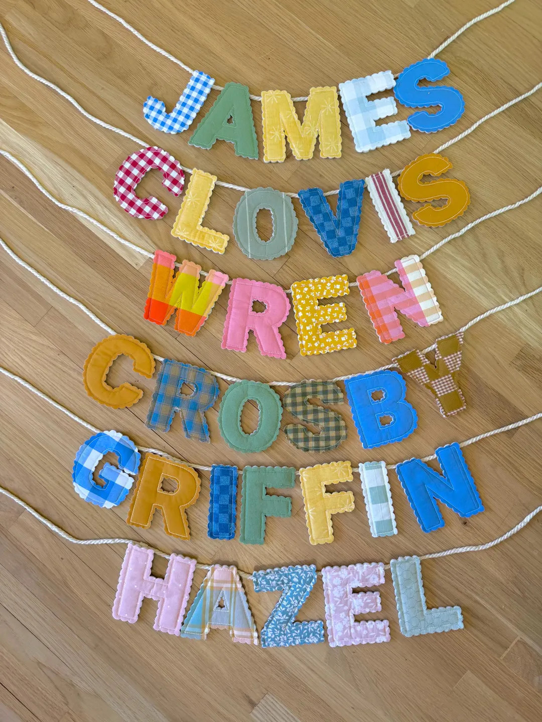 Custom Fabric Name Banner; Personalized Birthday, Christmas, Nursery, Playroom, Seasonal Bunting ... | Etsy (US)