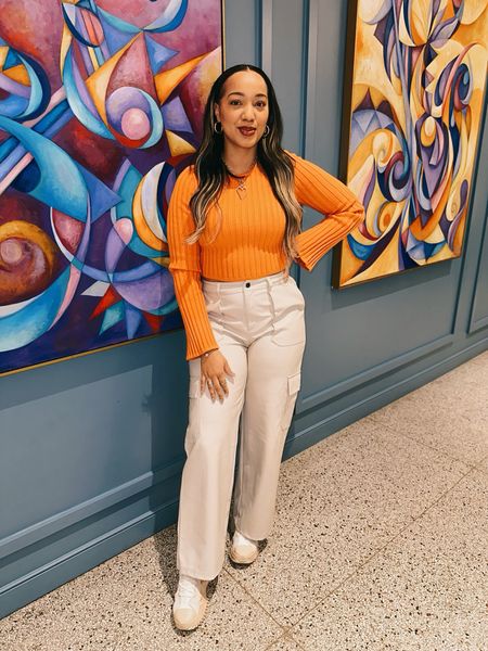 High-Rise Straight Leg Cream Faux Leather Cargo Pants  from Target (Wild Fable) and forever 21 crop top 

#LTKmidsize #LTKfindsunder50 #LTKstyletip