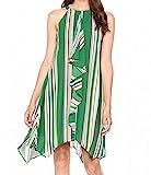 Adrianna Papell Women's Striped Handkerchief Dress, Green Multi, 4 | Amazon (US)