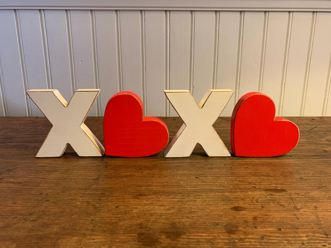 Hugs and Kisses, Valentine Decor, Valentine Farmhouse, Anniversary Gift, Modern Farmhouse, Tier T... | Etsy (US)