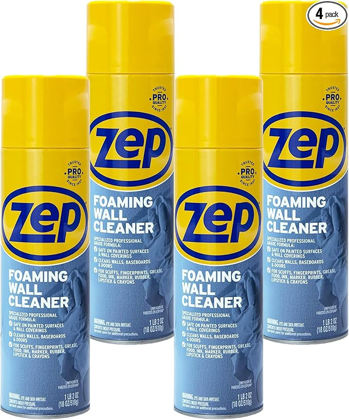 Zep Foaming Wall Cleaner - 18 oz (Case of 4) ZUFWC18 - Removes Stains Without Damaging Finishes | Amazon (US)