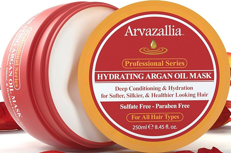 Arvazallia Hydrating Argan Oil Hair Mask and Deep Conditioner for Dry or Damaged Hair - 8.45 Oz | Amazon (US)