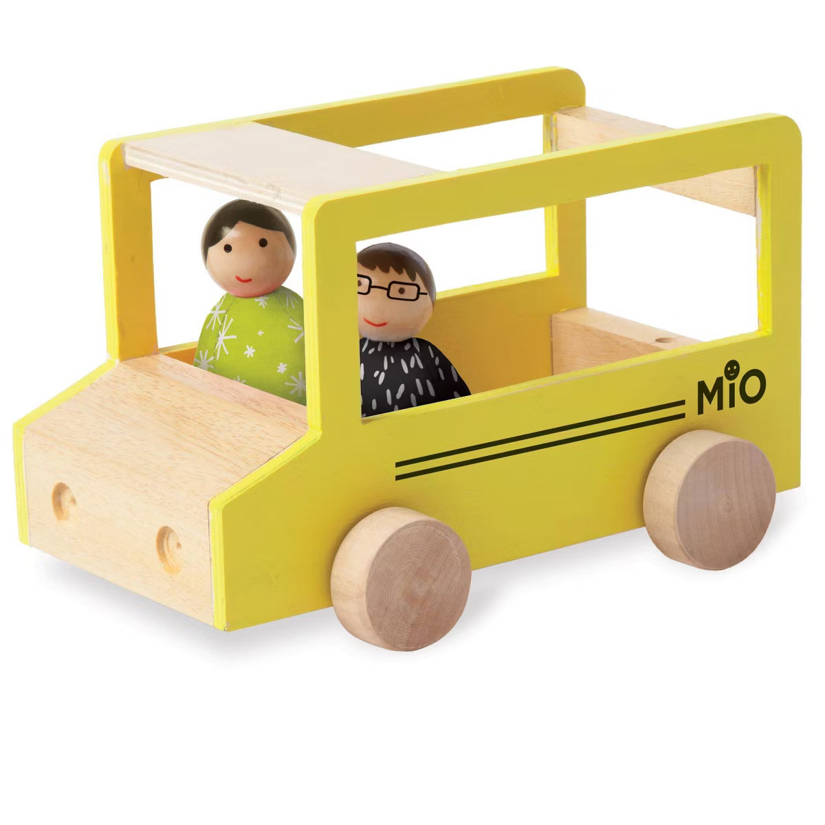 Manhattan Toy MiO School Bus + 2 People Modular Wooden Building Set Playset | Target
