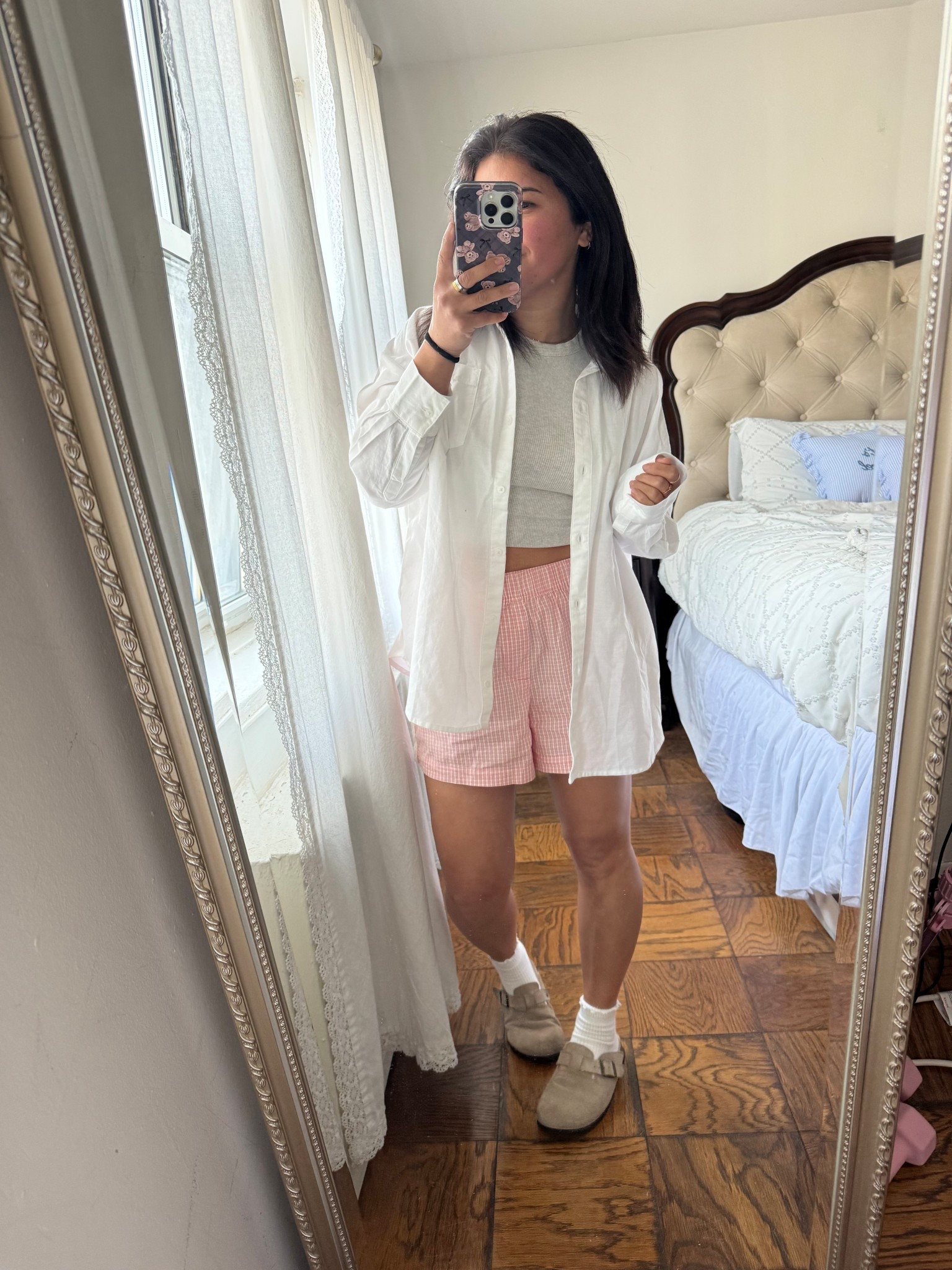 spring ootd - old navy button down (size SP) and shorts (size XS), abercrombie tank top (XS)

#LTKgrwm #LTKootd #LTKPetite