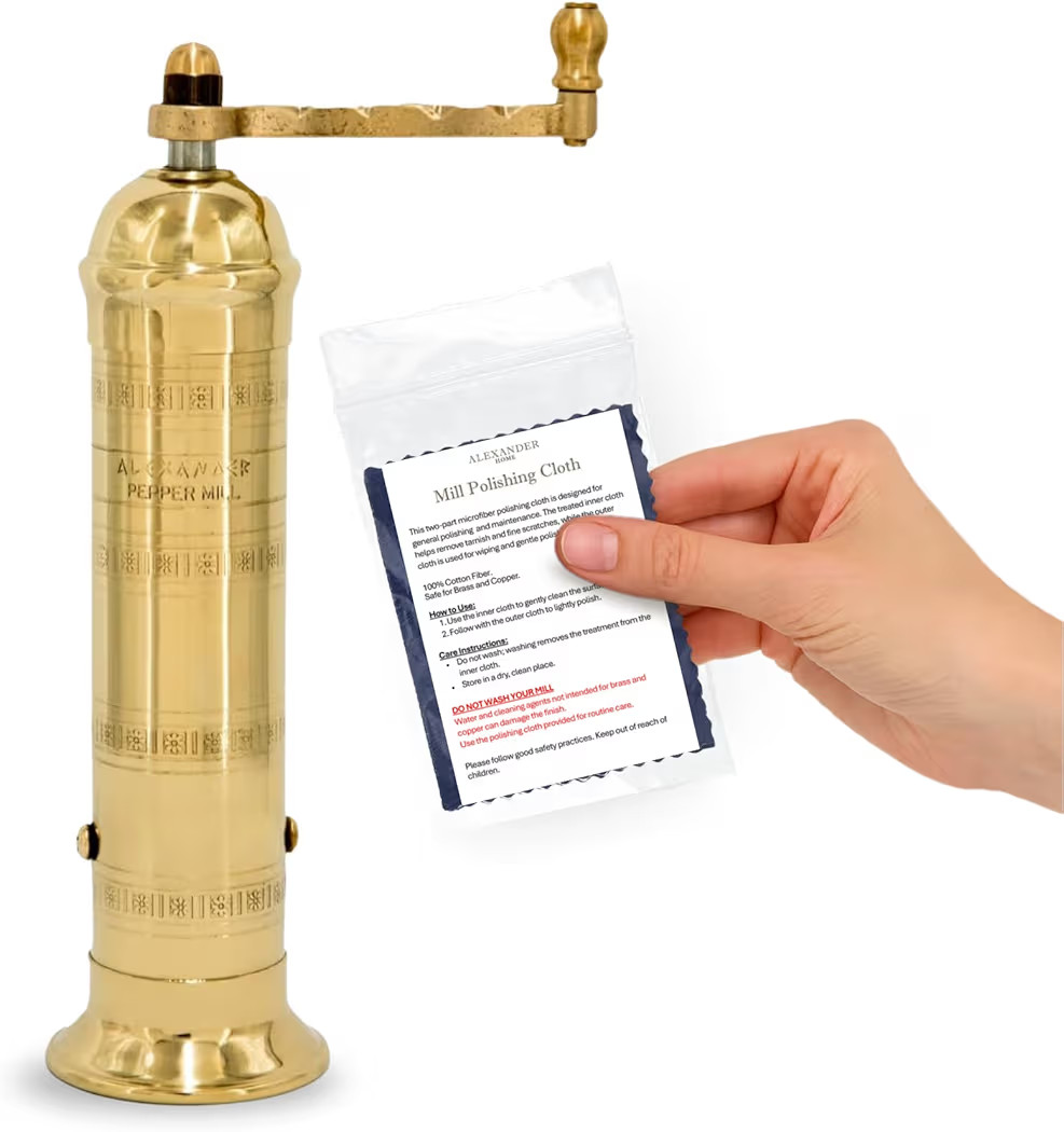 Original Greek Pepper Mill, 8-Inch Brass – European Manual Pepper Grinder, Refillable, with Pol... | Amazon (US)