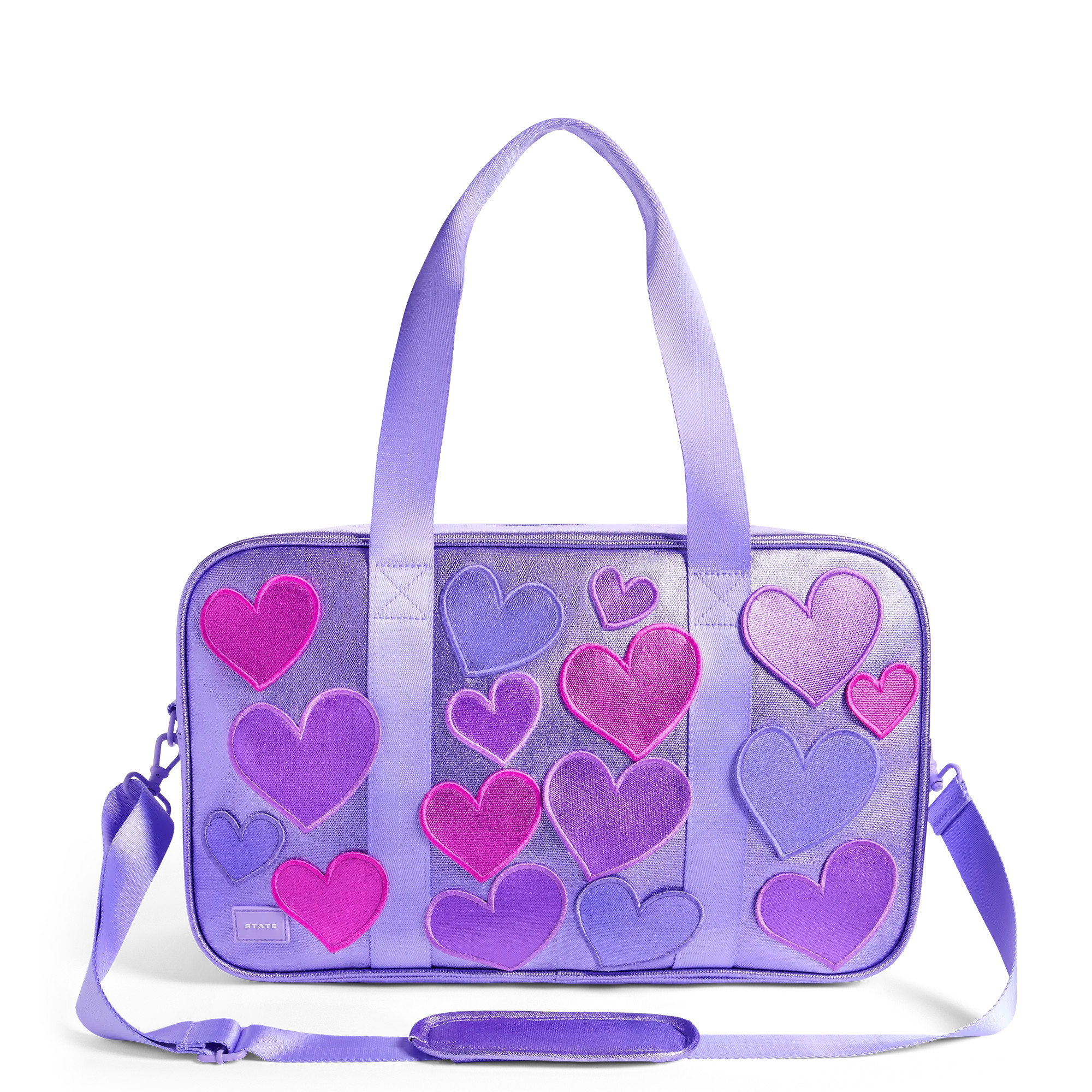 STATE Bags | Rockaway Duffle Metallic 3D Hearts | STATE Bags