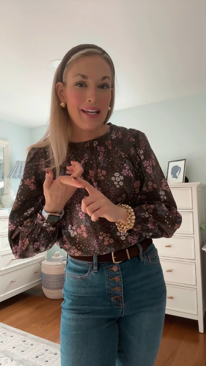 Fall OOTD: velvet Mary Jane flats under $21, kick flare jeans, fall floral blouse, Thanksgiving outfit 

#LTKSeasonal #LTKVideo #LTKFindsUnder50
