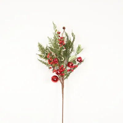 30" Artificial Cypress Holly Berries Bell Branch For Vase Filler, Farmhouse Long Stem Foliage Sprays, Winter Christmas Day Holiday Home Office Table C | Wayfair North America