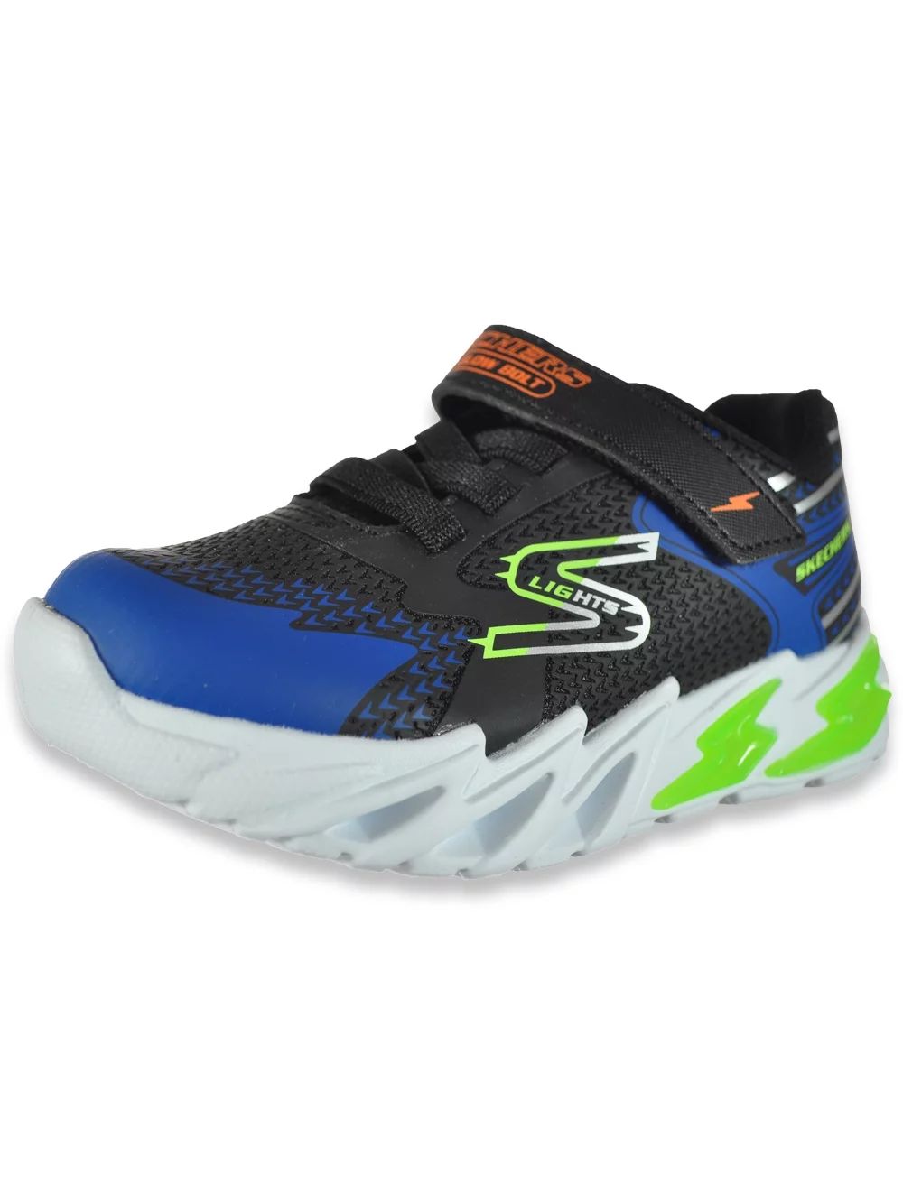 Skechers Boys' Glow Bolt Light-Up Sneakers - Black/Blue, 10 Toddler | Walmart (US)