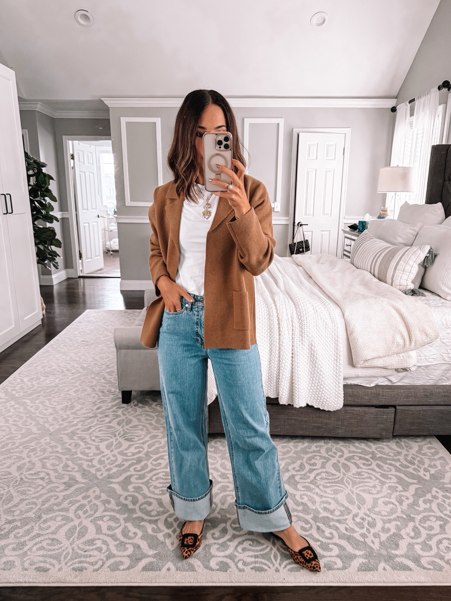 Loving these new jeans from Macys! Currently on sale. The wide cuff is so cute and the perfect little coatigan on sale. Wearing normal size 2 in jeans and xs in cardigan 

#LTKFindsUnder50 #LTKStyleTip #LTKSeasonal