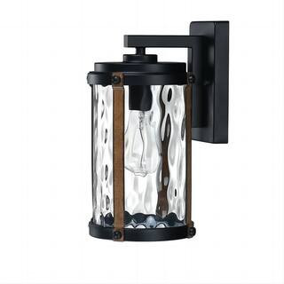 1 Light Industrial Matte Black Metal Wall Sconce | The Home Depot