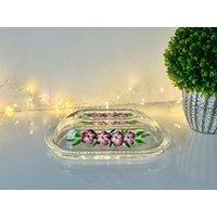 Butter Dish, Hand Painted Covered Butter Glass Dish With Lid, Floral Table Decor Housewarming Gift | Etsy (US)