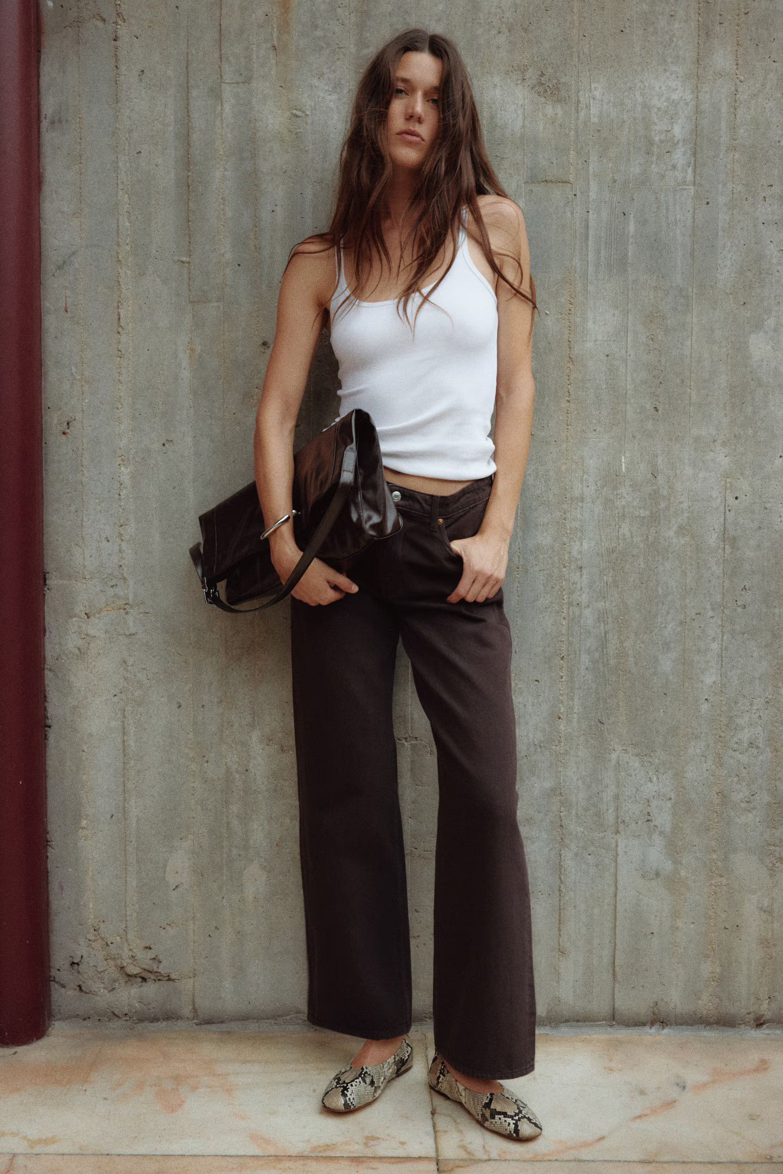 Wide Regular Jeans - Dark brown - Ladies | H&M GB | H&M (UK, MY, IN, SG, PH, TW, HK)