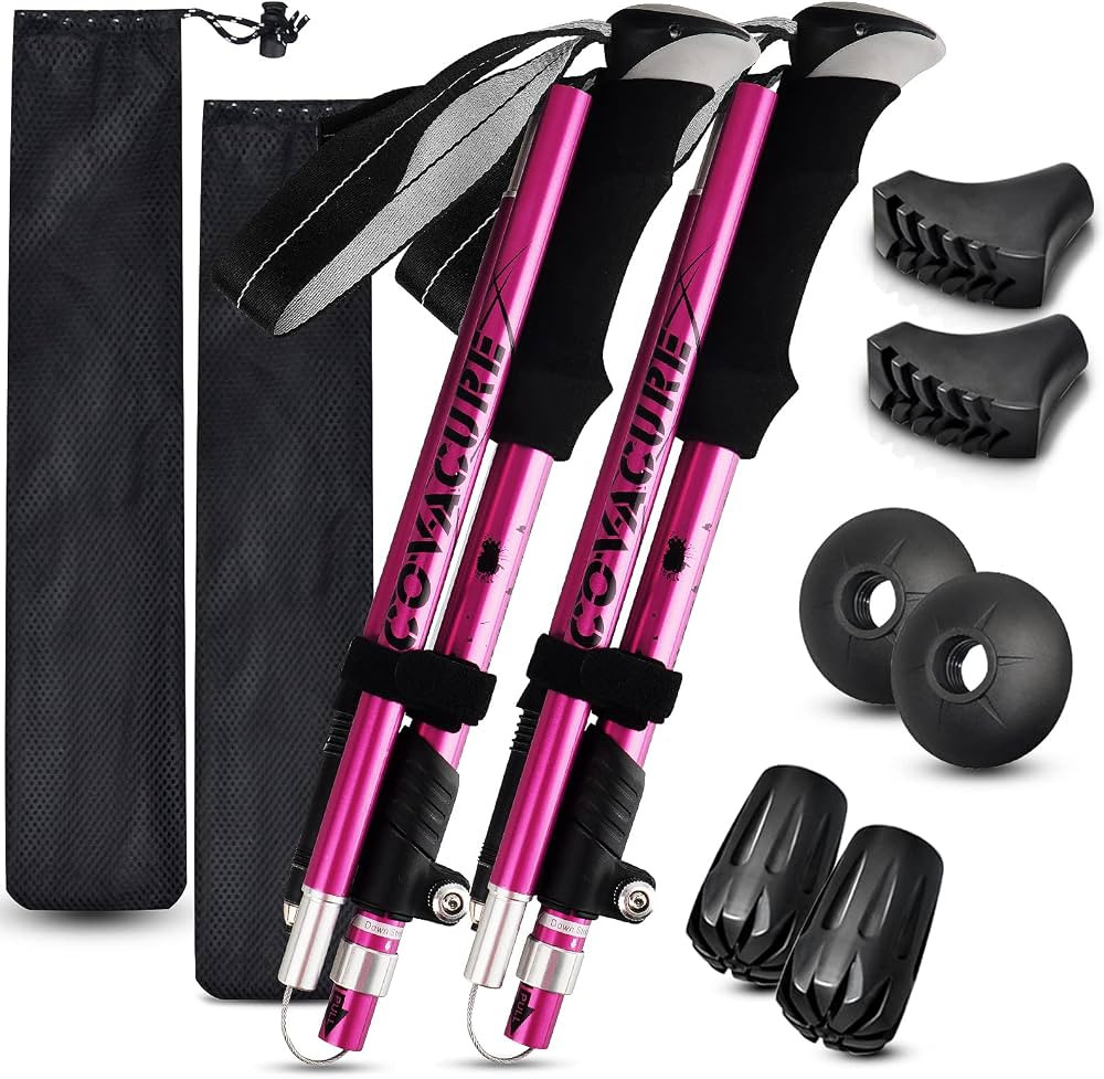 Covacure Hiking Poles Collapsible Trekking Poles - Aluminum Alloy 7075 Walking Sticks for Hiking ... | Amazon (US)