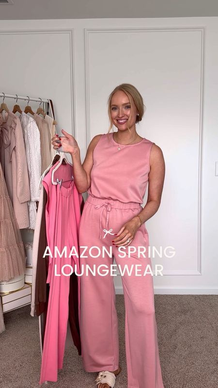 cute spring loungewear from Amazon! Wearing a small in everything. The first set is a lightening deal today! 

#LTKSeasonal #LTKVideo