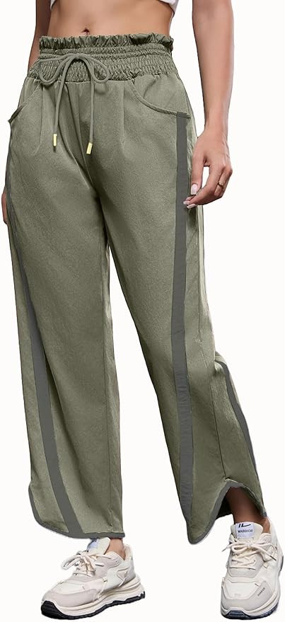 Track Pants Women Casual Drawstring Barrel Pant Lightweight Baggy Contrast Color Workout Pants wi... | Amazon (US)