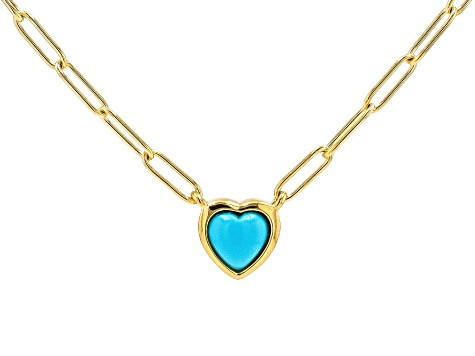 Sleeping Beauty Turquoise 18k Yellow Gold Over Sterling Silver Necklace - WIG639 | JTV Jewelry